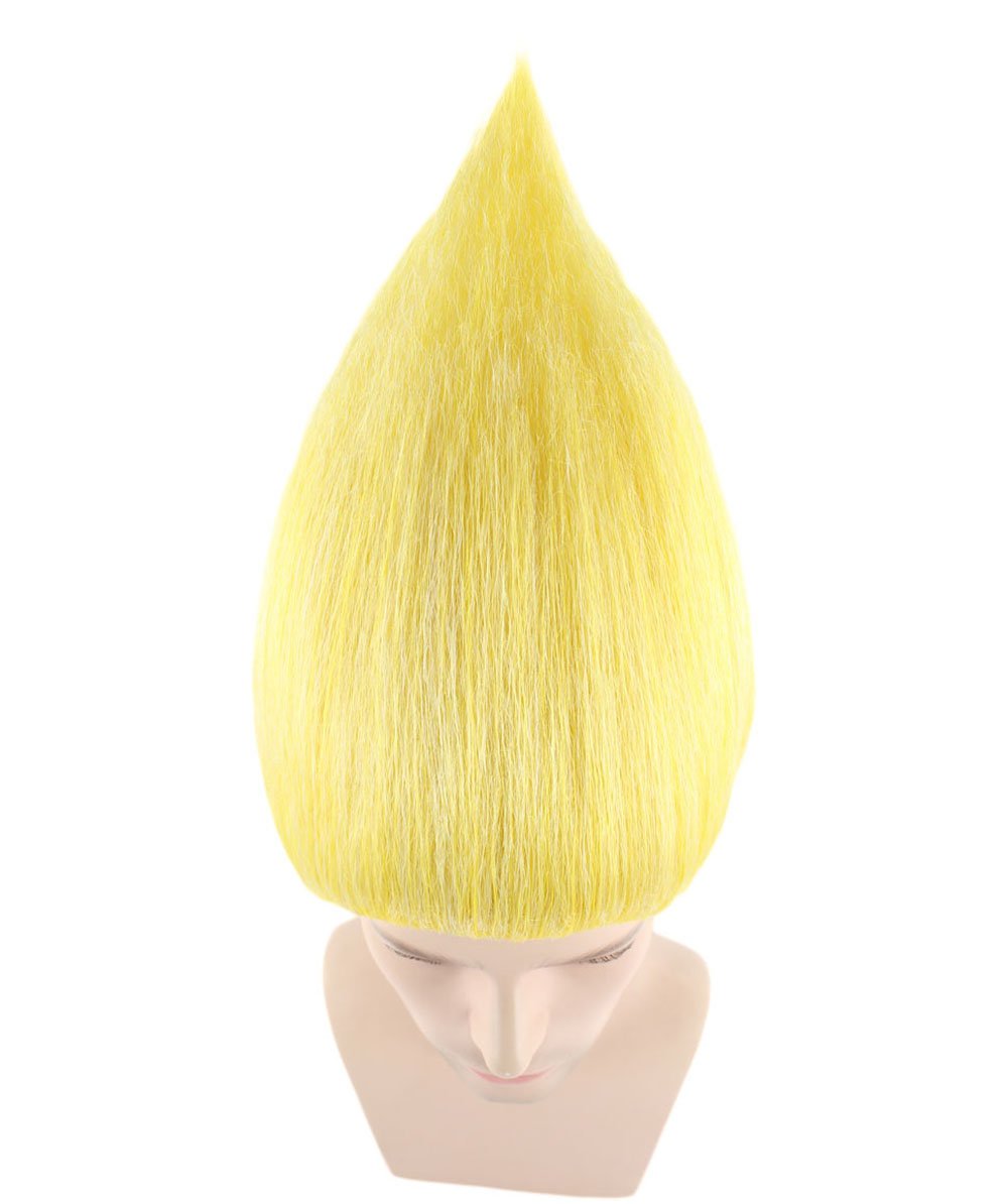 HPO Teen Unisex Gold Color Straight Cosplay Halloween Troll Wig, Synthetic Soft Fiber Hair, Perfect for your next Festival and Group Anime Party!