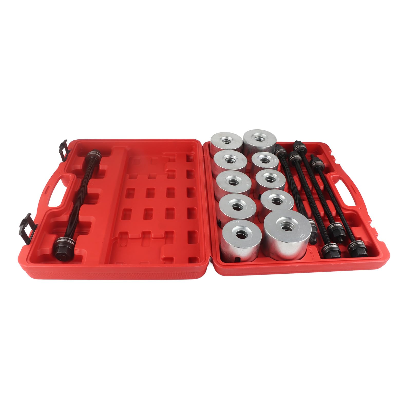 Ensemble d'outils d'insertion de Retrait de Roulement, Outil de Retrait de Roulement de Douille en Acier au Carbone, 22 Manchons de Presse, 5 Broches pour Voitures LGV Poids Lourds,