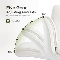 Vista 7 de Criss Cross Chair with Armrests & Wheels, PU Leather Vanity Chair, Comfortable Adjustable Swivel Computer Office Desk Chairs for Home, Make Up, Bed