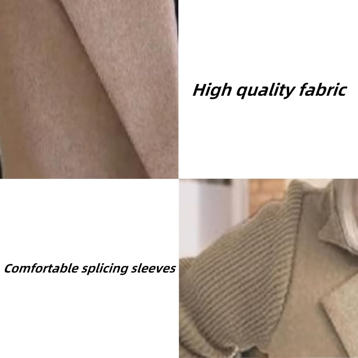 Women's Lapel Knitted Sleeve Coat,Casual Button Sweater Blazer,Lightweight Business Patchwork Sleeve Jacket Business Coats