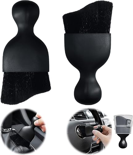2 cepillos para detalles de automóvil, cepillo de lavado de auto, cepillo de limpieza interior de automóvil, ideal para interiores, exteriores,