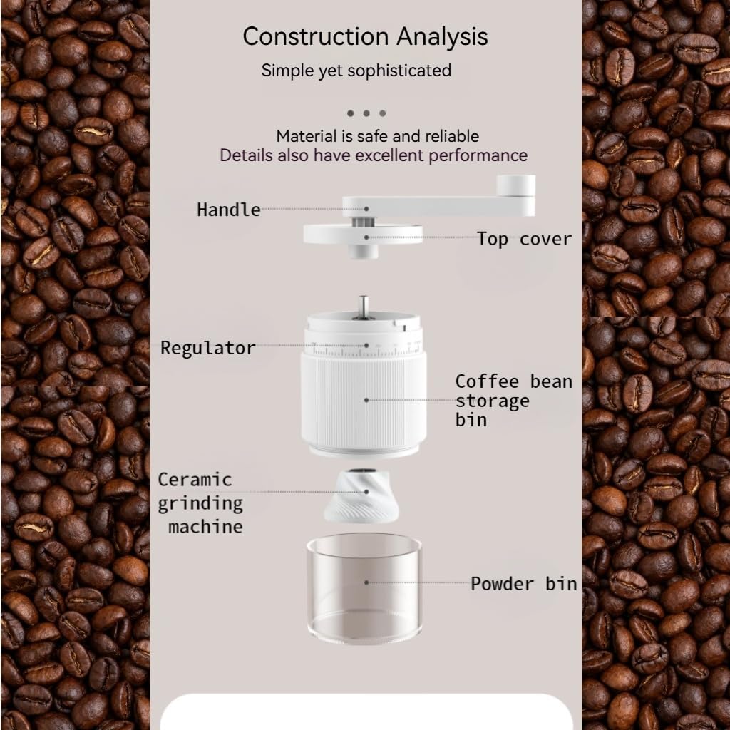 Manual Coffee Grinder, Premium Conical Burr Mill with 18 Adjustable Settings - Portable Hand Crank Bean Grinder for Espresso, French Press, Turkish Coffee, Includes Brush, Scoop & 100 Filters (black)