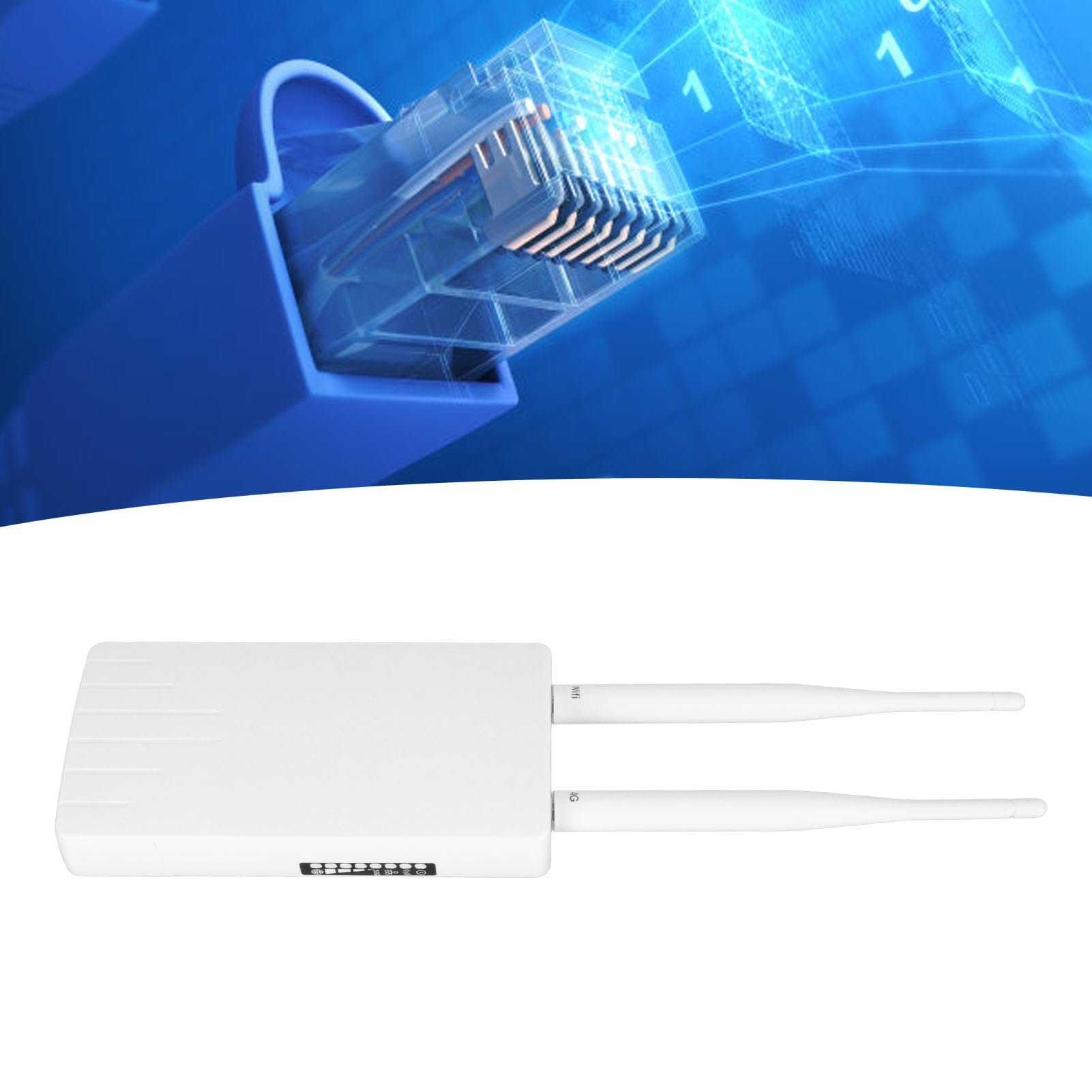 Routeur WiFi CPE Extérieur 4G, Carte SIM étanche LTE 150 Mbps avec Antennes Externes Micro Déverrouillées 3FF Prise Britannique Mobile 2 Pièces Détachables 100-240 V (Prise UE