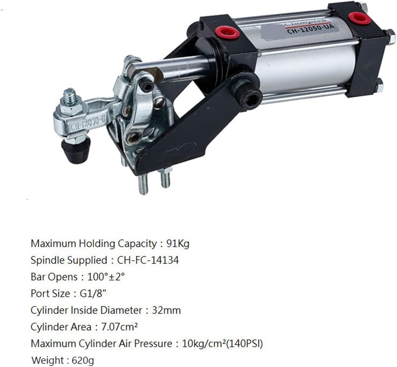 Pneumatic power toggle clamp CH-12050-UA Pneumatic Power Clamps Inlet G1/8'' Holding Capacity 91Kg Vertical Toggle