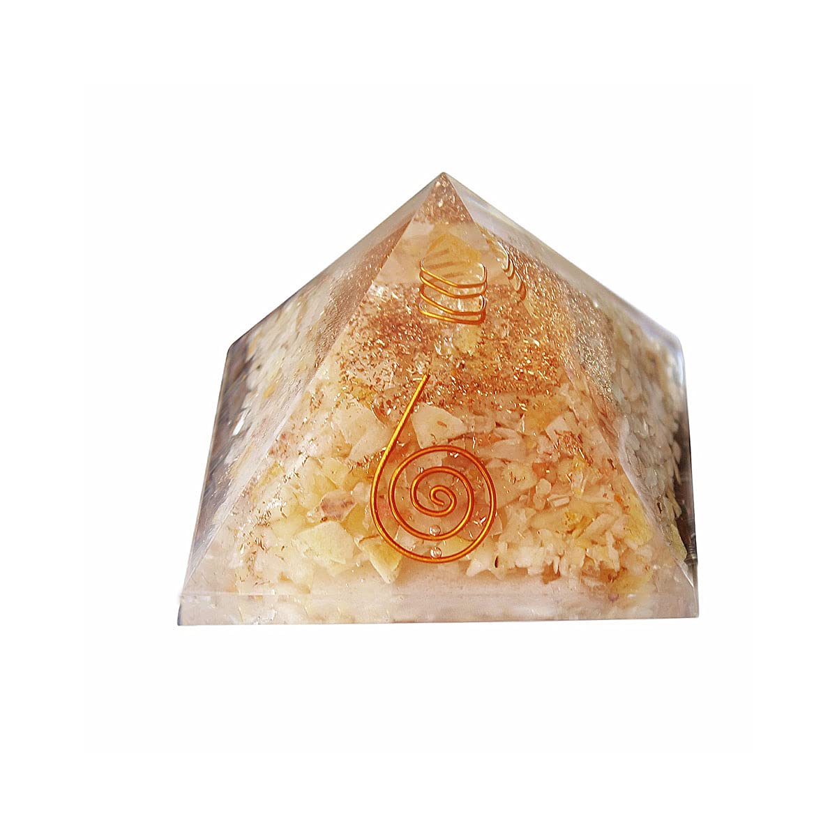Sharvgun Citrine Crystal Healing Orgon Pyramid Crystal Pyramid Table Décor Reiki, EMF Protection Meditation Yoga Energy Generator