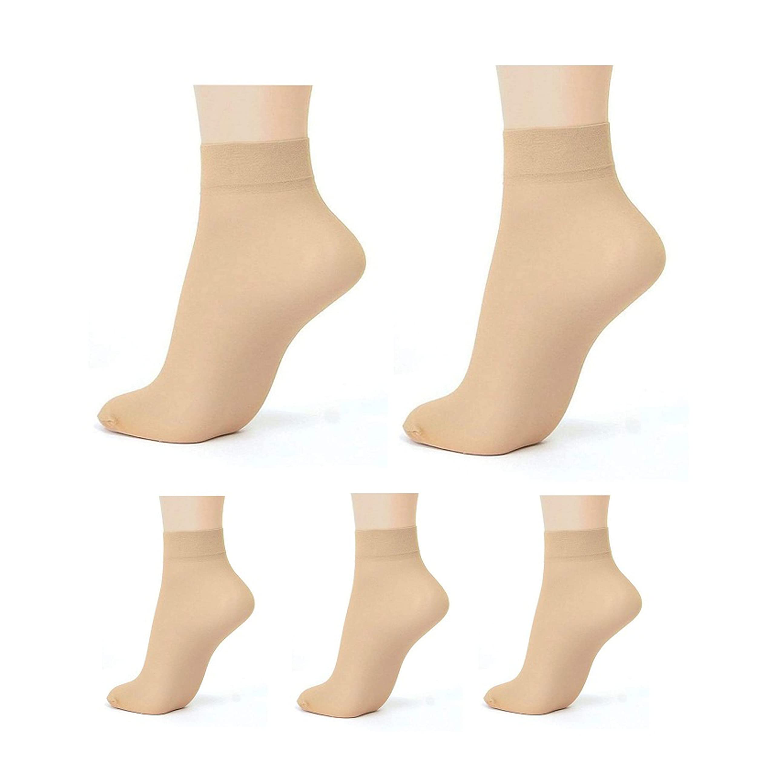 Women & Girls Ankle Length Skin Color Anti-Tan Lycra Socks For Summer’s without thumb (Multicolor/Free size)-image-48
