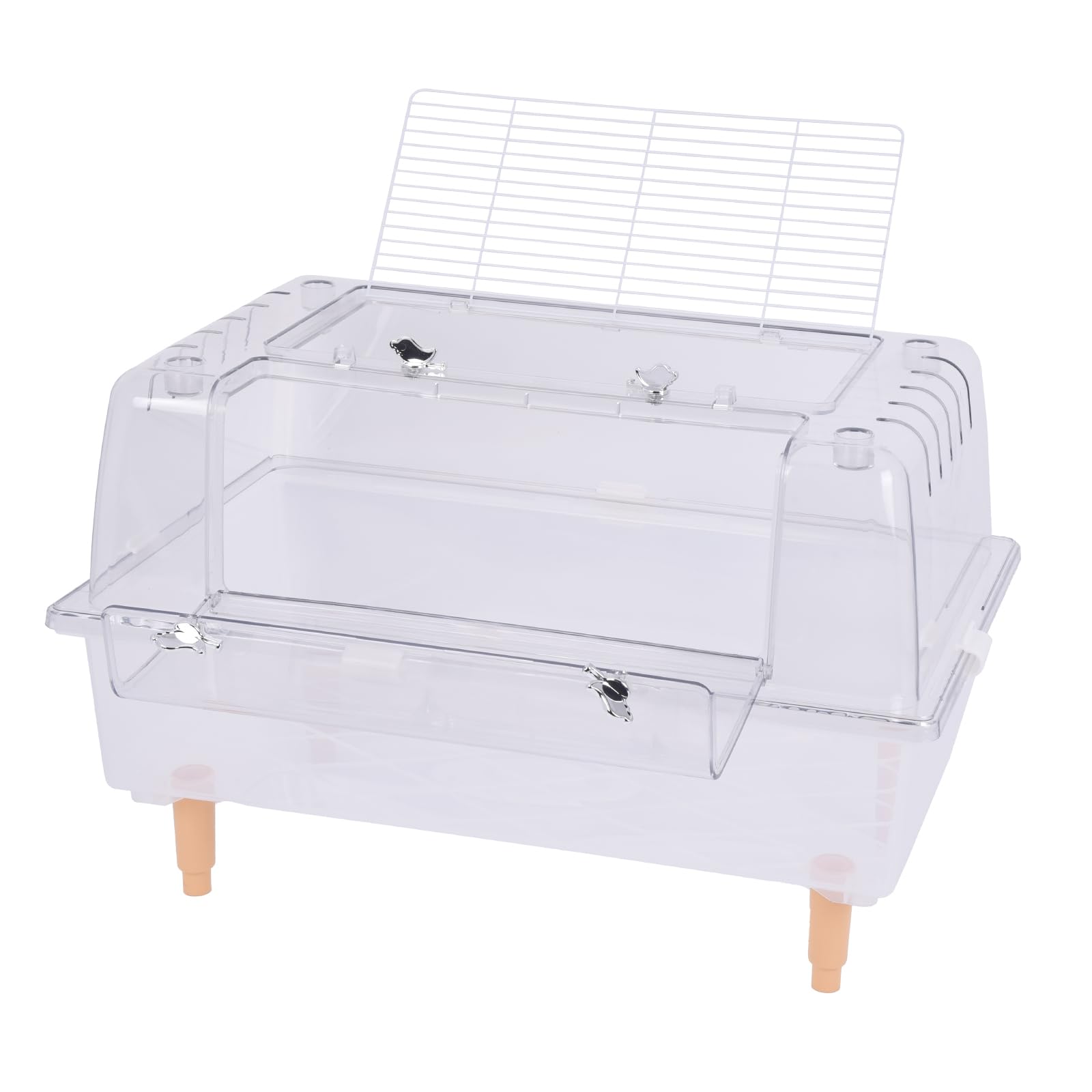 Doppy Hamster Cage Transparent Guinea Pig Rat Cages Small Animals Habitat with Breathable Top and Openable Door Chew Proof Plastic Pet Containers