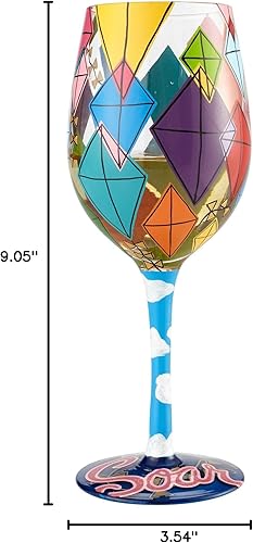 Miniatura 5 de Enesco Designs by Lolita Time to Soar Soar - Vaso de vino soplado, 15 onzas, multicolor
