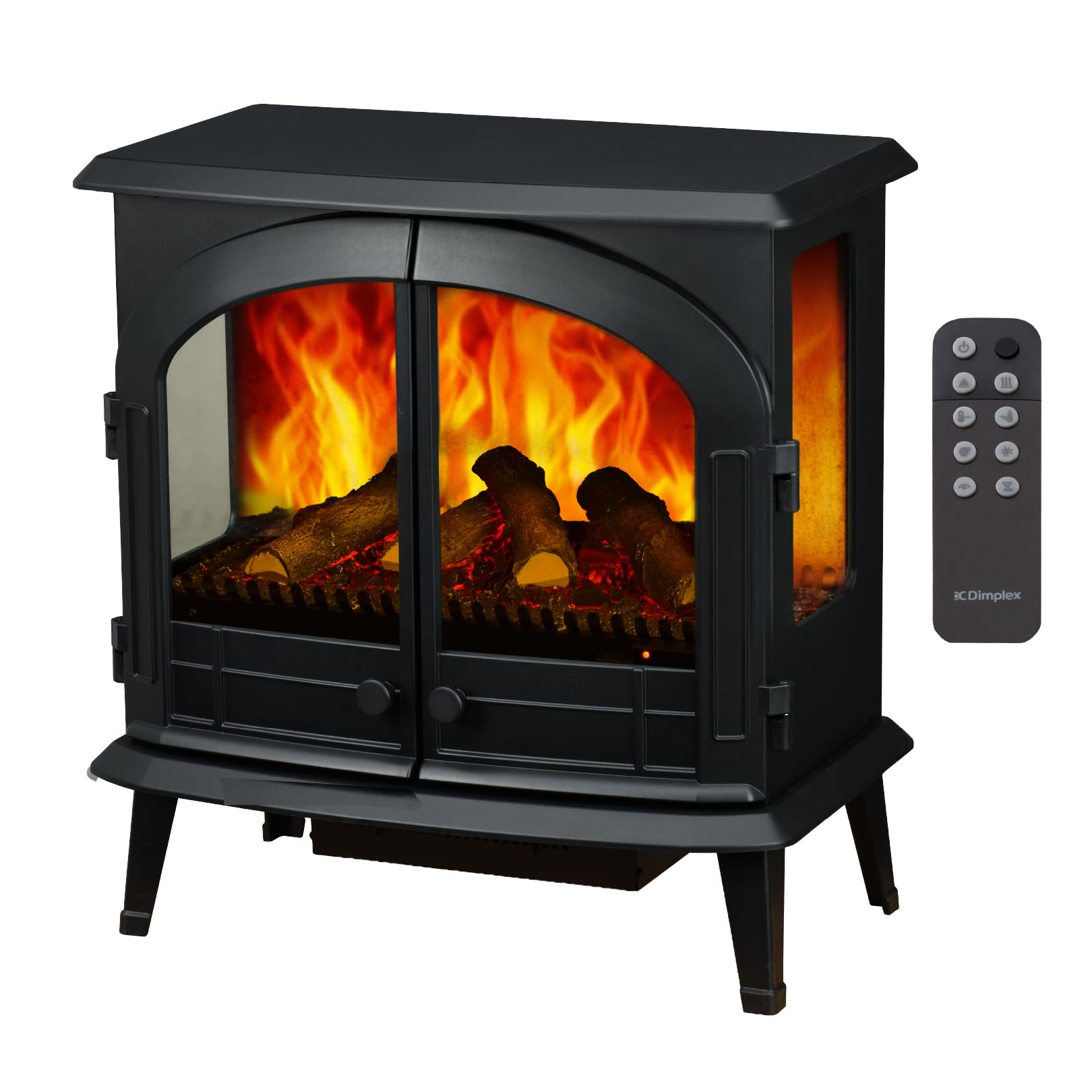 Dimplex Emberly Chimenea Electrica Â– Chimenea Electrica Decorativa de Tres Lados con Calefactor y Efecto de Llama Optiflame Â– Calefactor de 2 kW Activable Â– Inluye Mando a Distancia y App