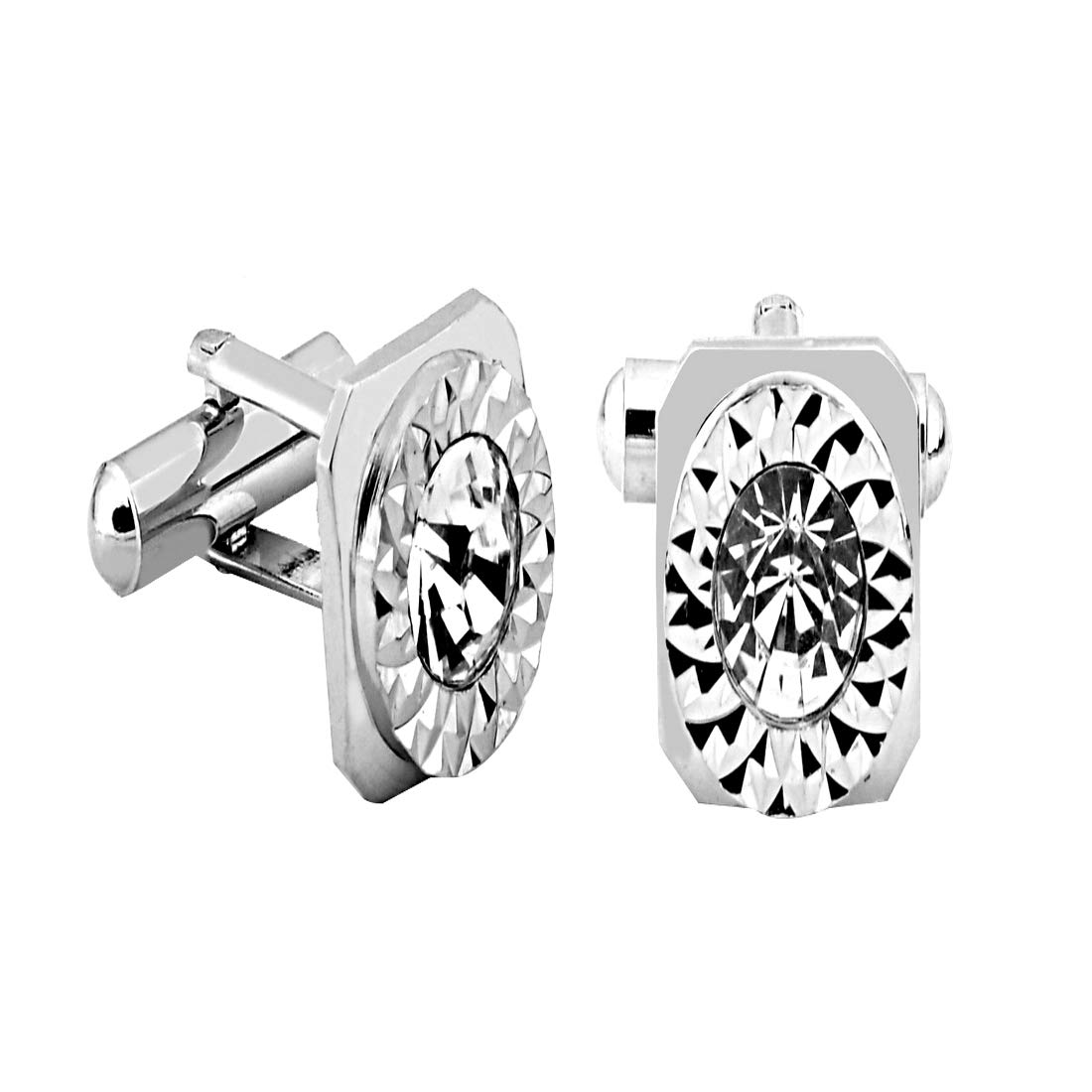 Exotica FashionsNew Silver Metal Cufflinks for Men's.