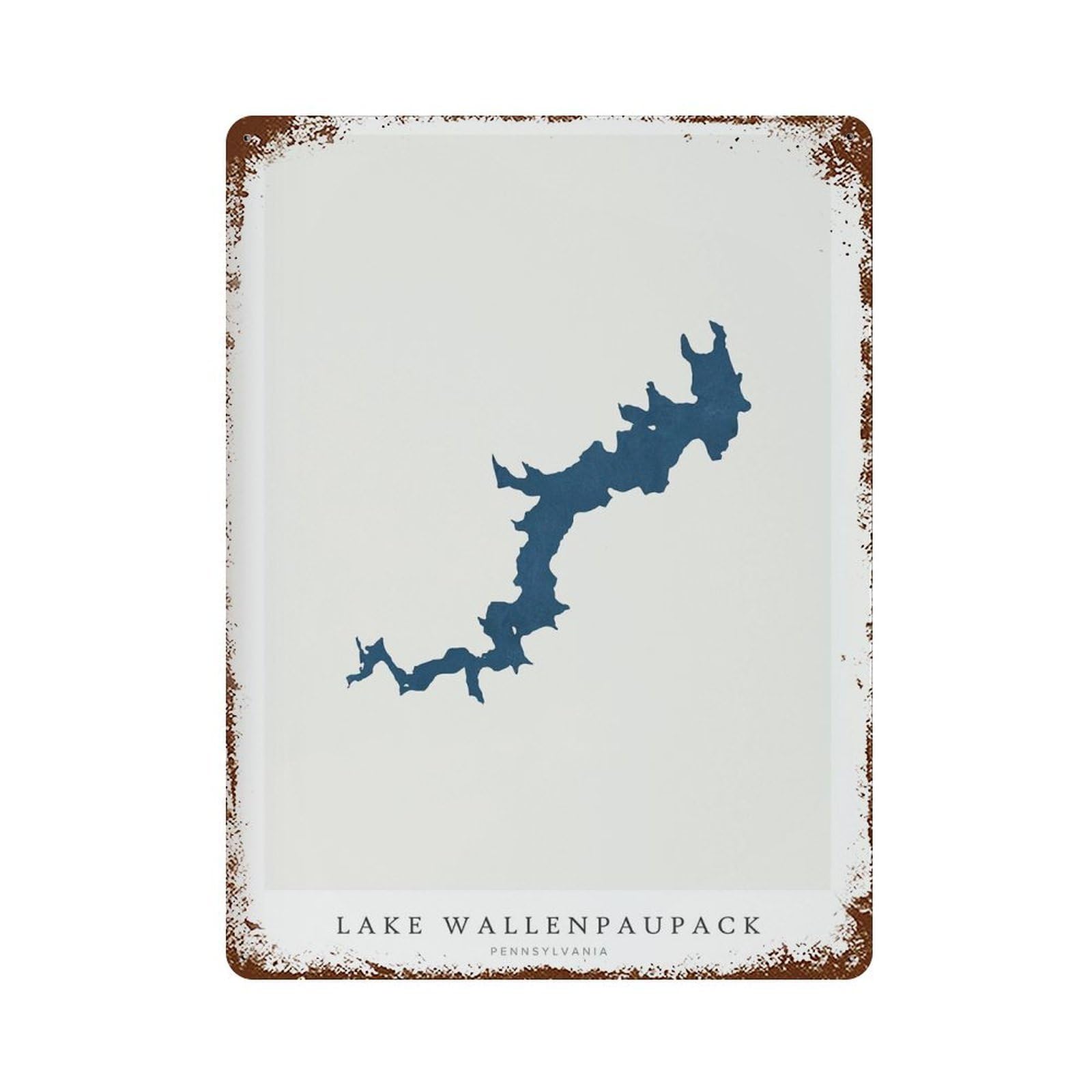 xiaoxiaoshen Lake Enpaupack Map Pennsylvania (2) Wall Decor Art Metal Tin Poster Modern Home Decor Art Home Bar Shop Decorations Vintage Sign 40x30cm