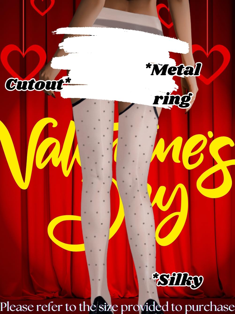 Polka Dot Garter Tights,Patterned Suspender Stockings For Women,Sexy Pantyhose Rave Night Club Fit Size 00-10 - Image 3