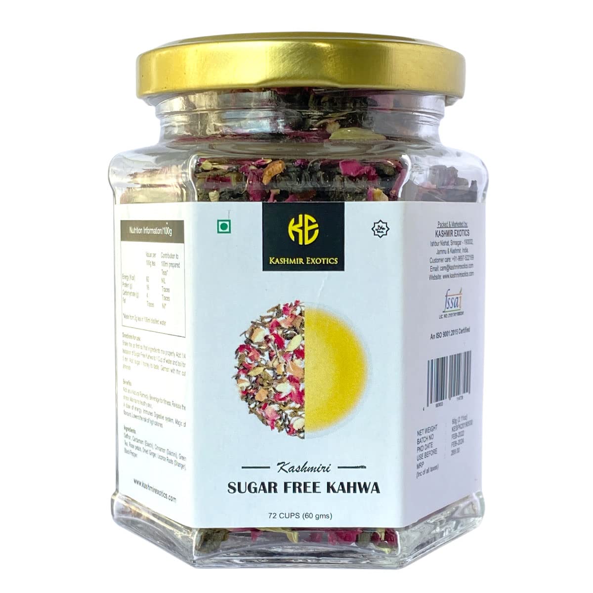 Kashmir Exotics Kashmiri Sugar Free Kahwa 72 cups (60g) (B09SZGSTHN) Amazon Price History, Amazon Price Tracker