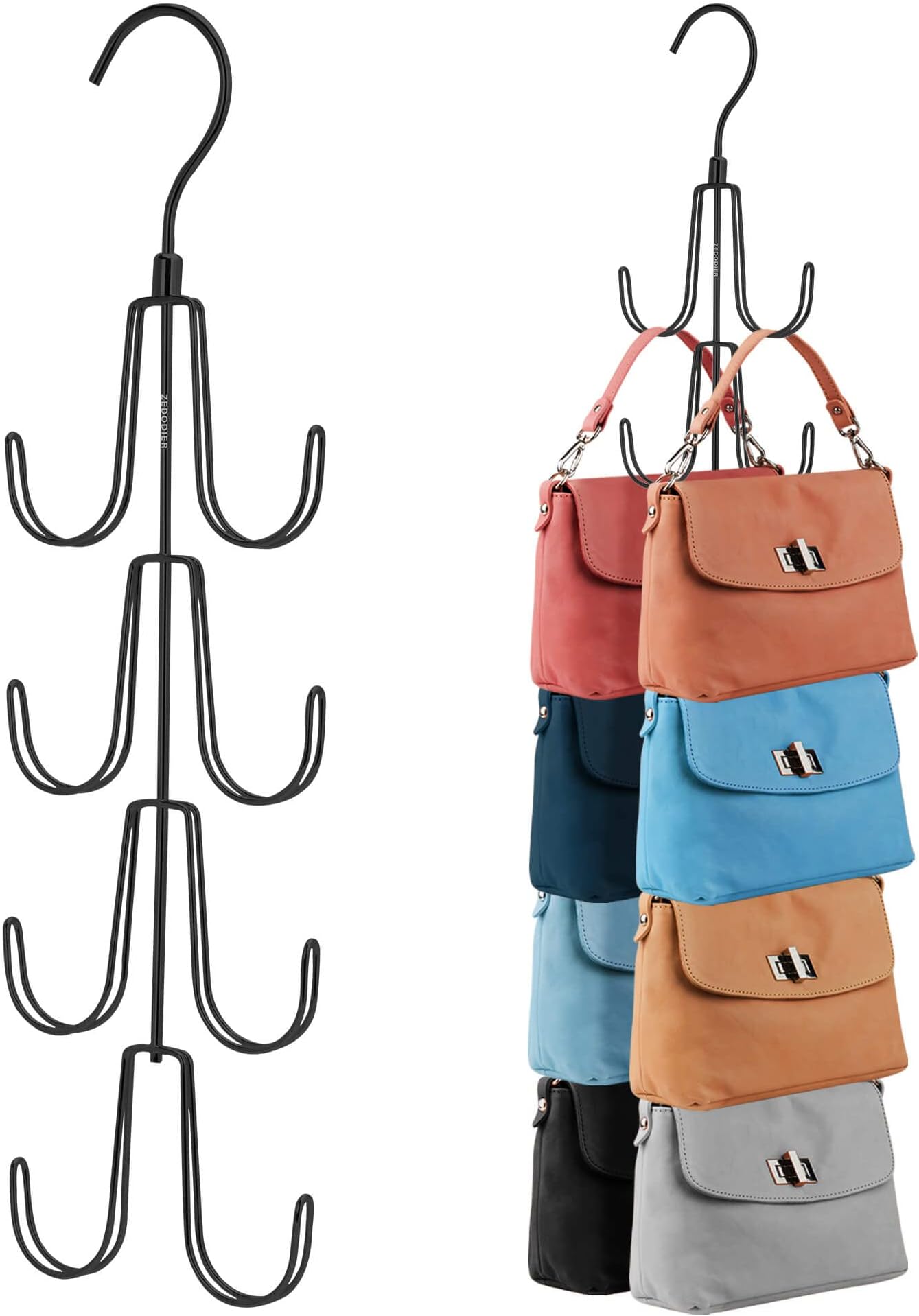 ZEDODIER Purse Hanger Organizer for Closet, Rotatable