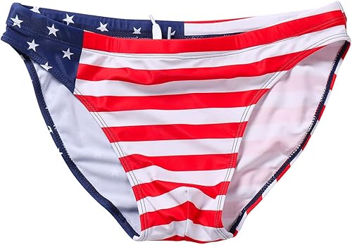 Miniatura 3 de YUZHOU Traje de baño de bikini para hombre, traje de baño de tiro bajo, traje de baño sólido sexy con cordón elástico