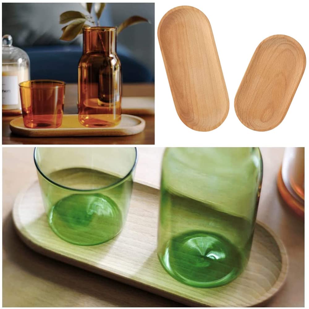 Vassoio Ovale In Legno Di Faggio - Piatto Portapane 18x10x1.5cm Per Tè, Frutta, Snack - Foto 5