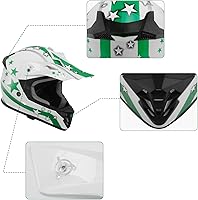 Vista 8 de TCMT Casco de motocross para jóvenes, certificado por DOT, casco de motocross ATV de cara completa para niños con gafas, guantes y bolsa para casco