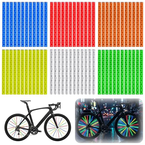 Cimown Lot de 72 Couvre Rayons Velo, 75 x 5 mm Rayons de Vélo, 6 Couleurs, Visibilité à 360°,...