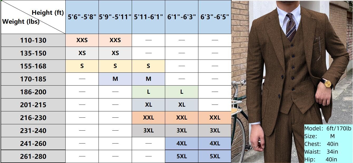 Completo da uomo in tweed, 3 pezzi, stile vintage, a spina di pesce, per matrimoni, balli di fine anno, abbigliamento casual da lavoro, set blazer e pantaloni