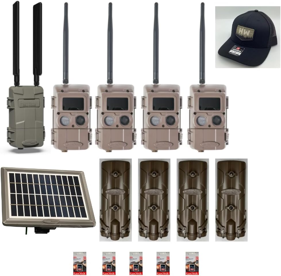 Cuddeback Cuddelink 1 L Series Home Cellular Unit Powered by Verizon or AT&T 4 Blackflash Cameras L Series Additional Power Sources and 1 Hat New