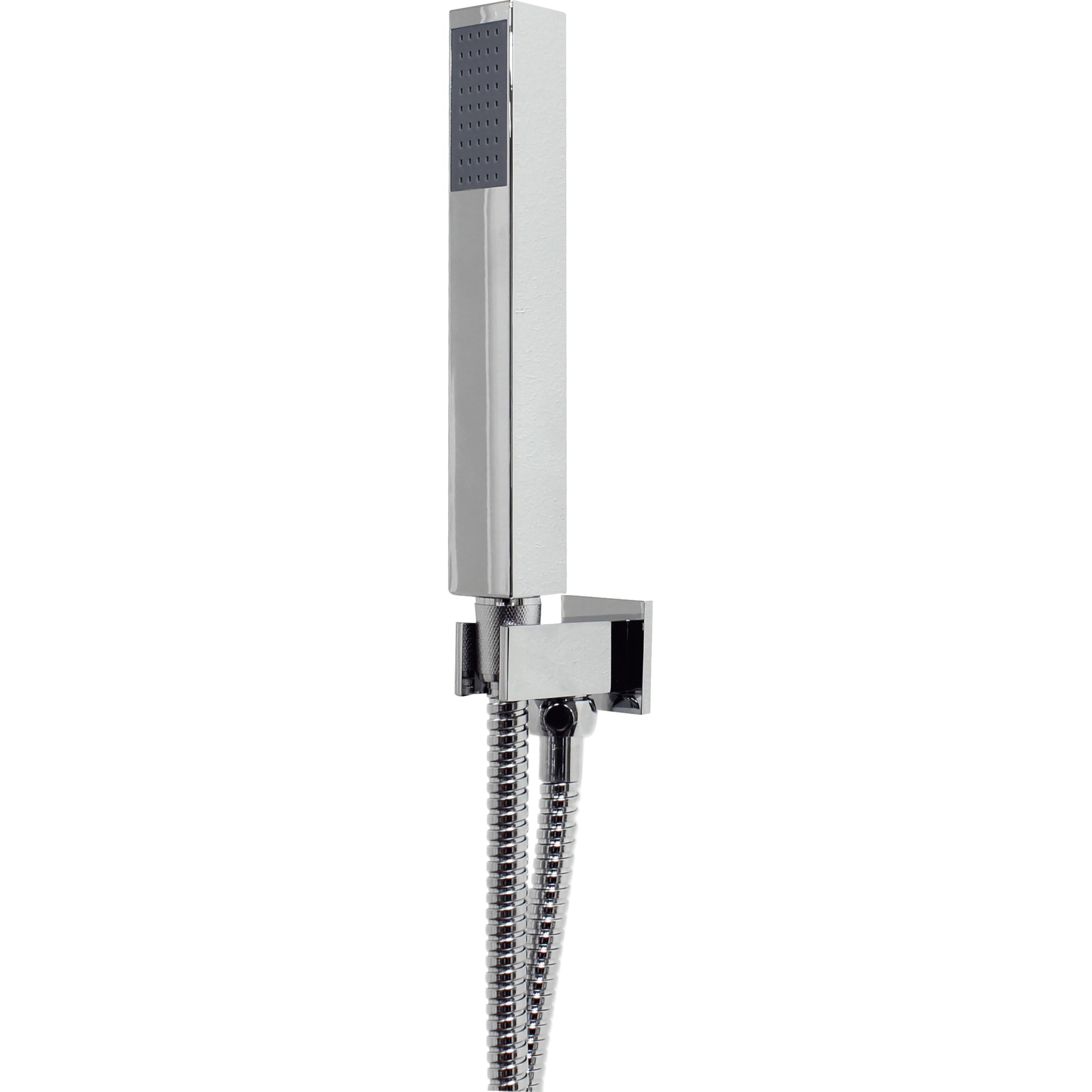 Ecospa Chrome Shower Wall Elbow Outlet With Holder, Hose And Handset In