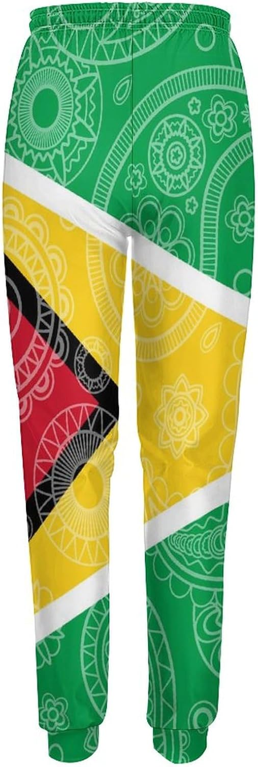 Guyana Flag Paisley Pattern Soft Women's Sweatpants Novelty Running Joggers Pants Lounge Wear