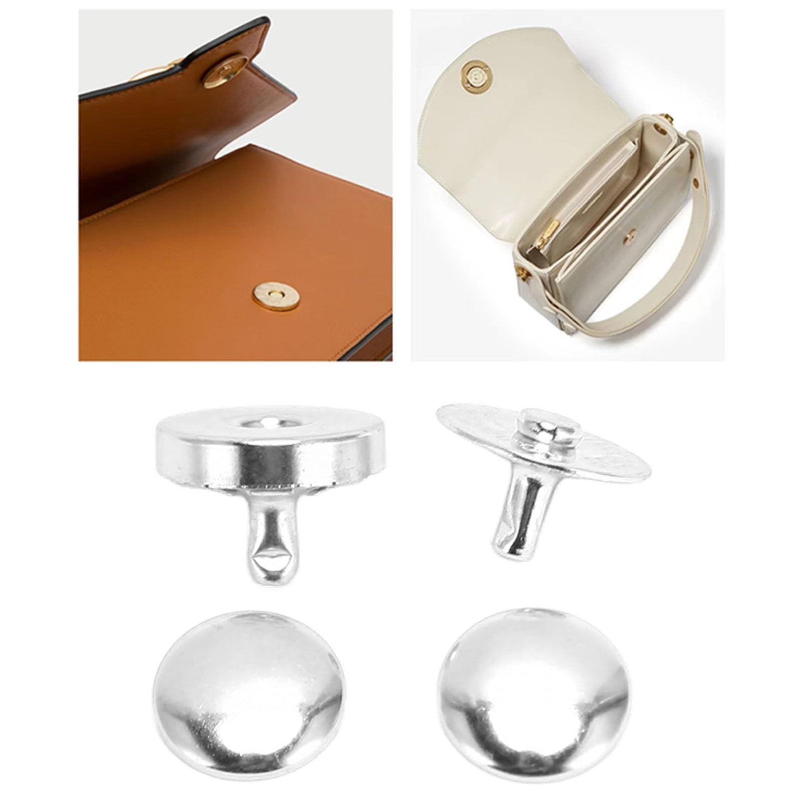 Magnetische knoopsluitingen Snaps Bevestigingssluitingen voor naaien 24 sets magnetische portemonnee drukknoopsluitingen knop 14,2 mm magnetische sluiting vervangende kit voor sluiting portemonnee
