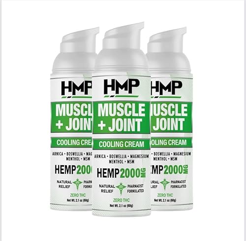 Miniatura 9 de Crema de cáñamo para apoyo muscular y articular, 2000 mg fórmula de alivio de molestias de cáñamo con mentol, ideal para rodilla, músculo,