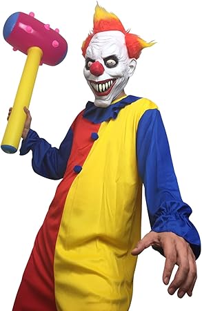 Amazon _ Banane D'or ぴえろ 衣装 ホラー コスプレ 怖い ドッキリ 恐怖 マスク コスチューム ハンマー セット (ピエロ Aセット) _ コスプレ・仮装 通販