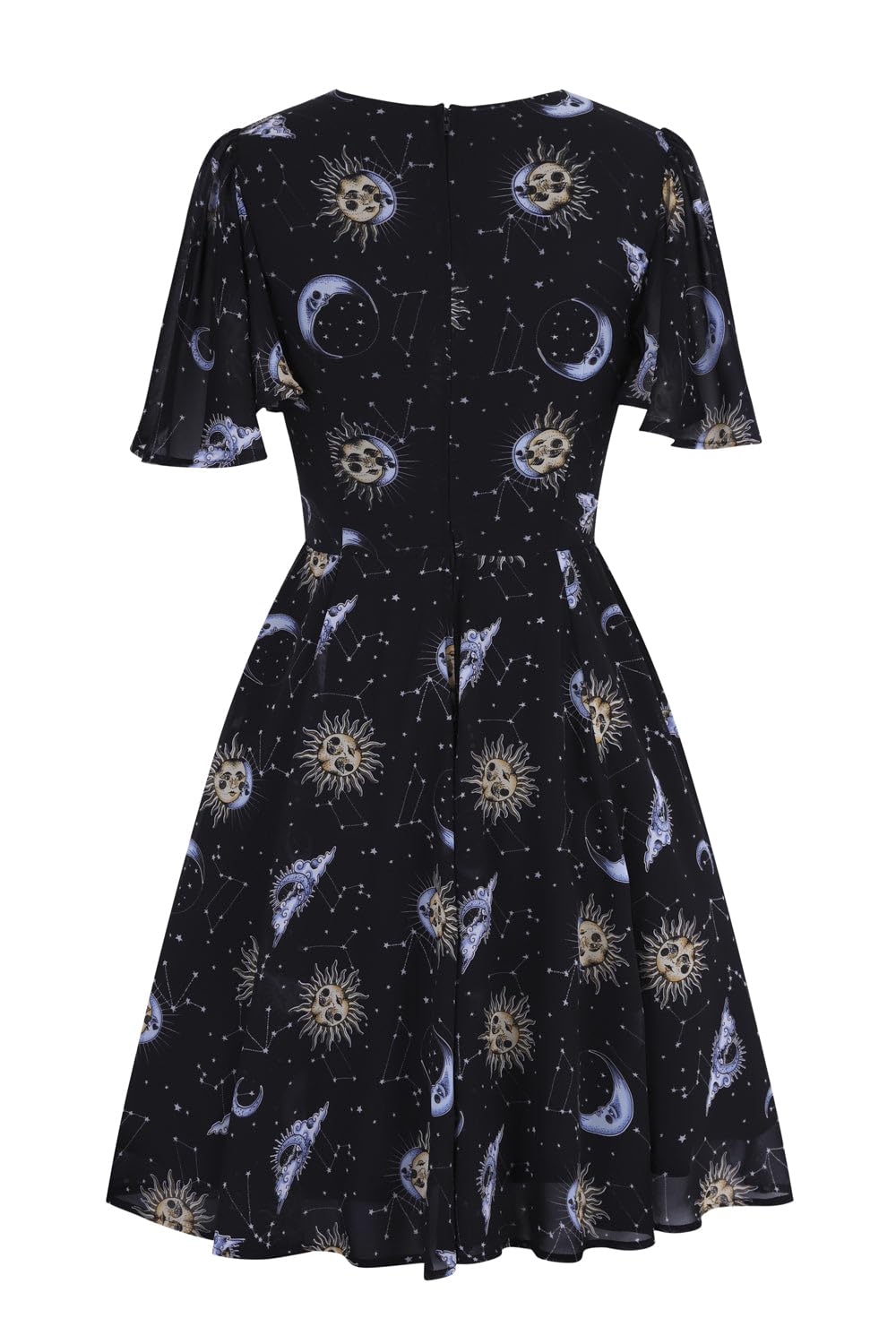 Hell Bunny Women's Black Solaris Dress Medium-Length Dress Xxl, 100% Polyester,