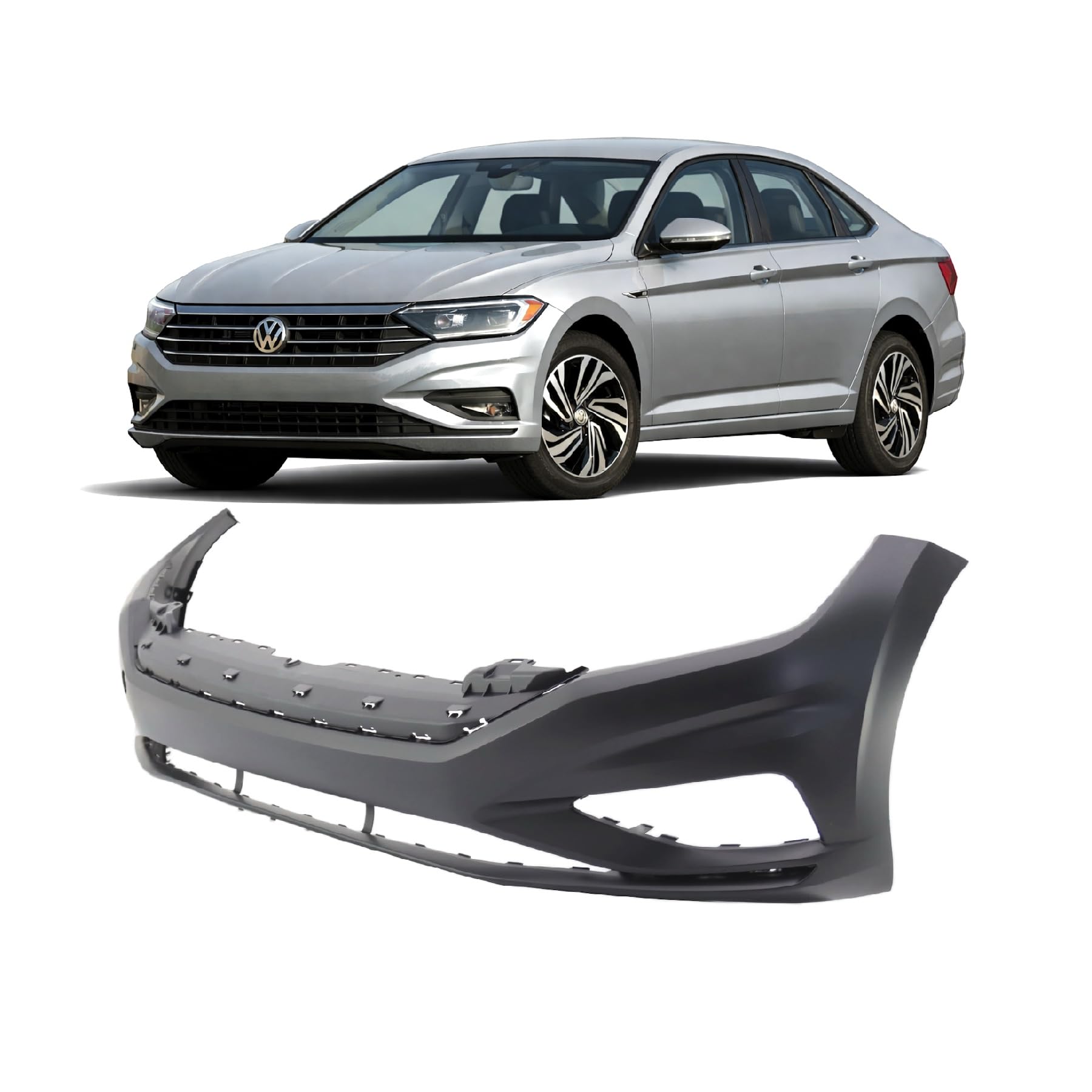 FitParts Compatible with Volkswagen Jetta 2019–2020 Front Bumper Cover