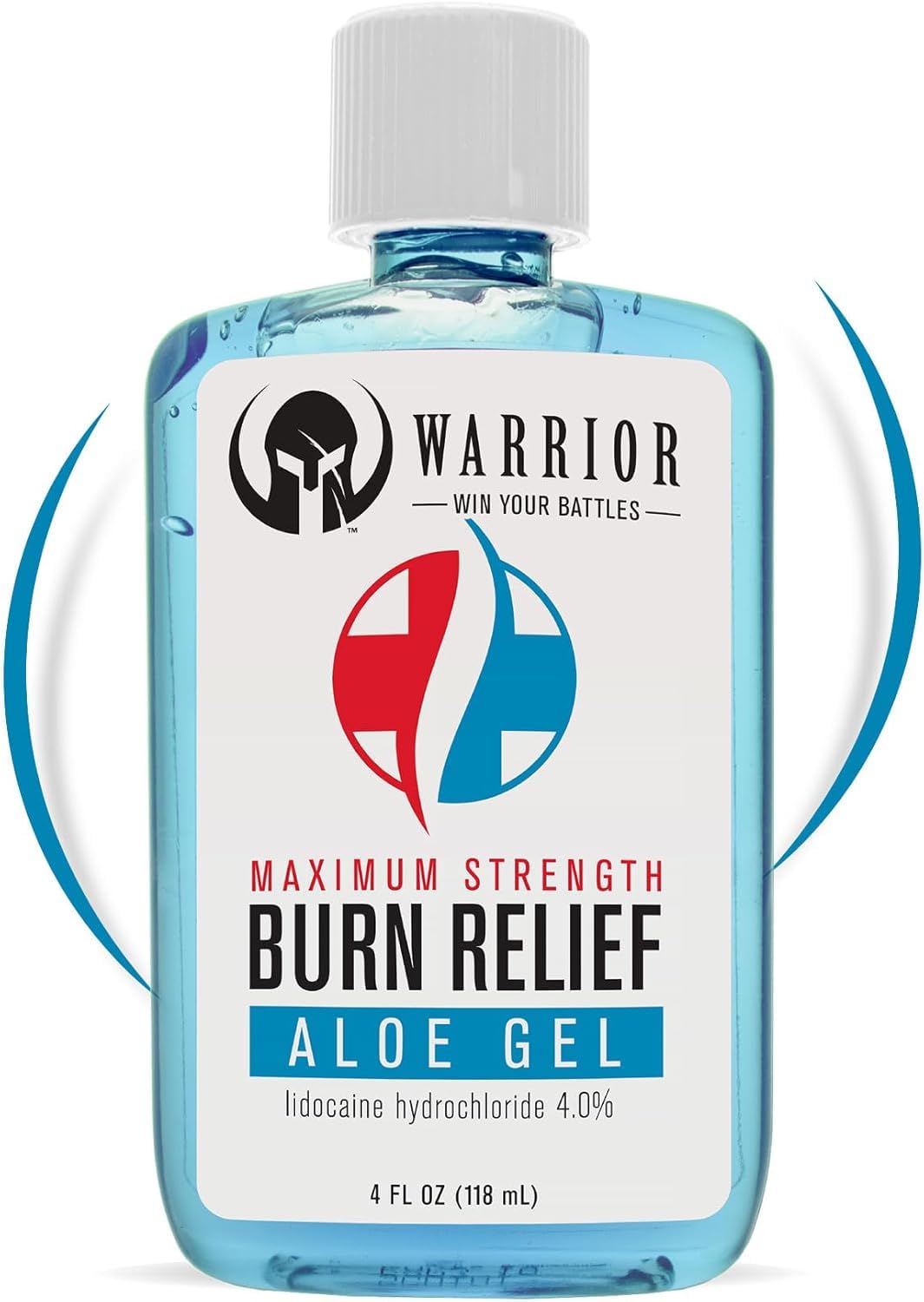 WARRIOR -WIN YOUR BATTLES- Burn Relief Gel for Skin Made in USA Aloe with Aloe Vera Gel with Lidocaine 4% Highly Effective for Sunburns, Insect Bites