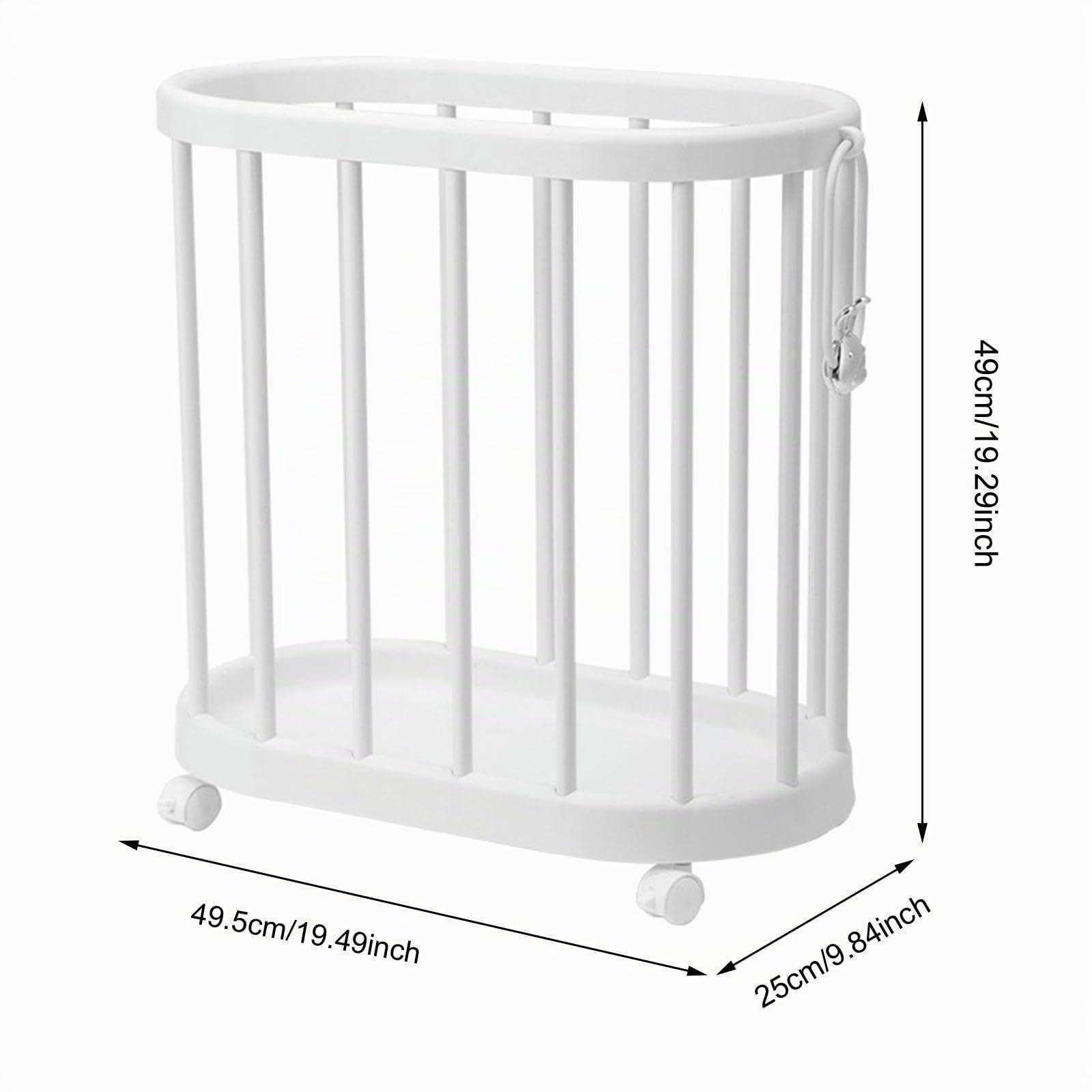 Pad Portaoggetti Porta Mat Attrezzi Fitness Organizzatore Cestino con Ruote in Pp E Metallo Funzione Impermeabile Adatto per Casa Palestre C, Bianco