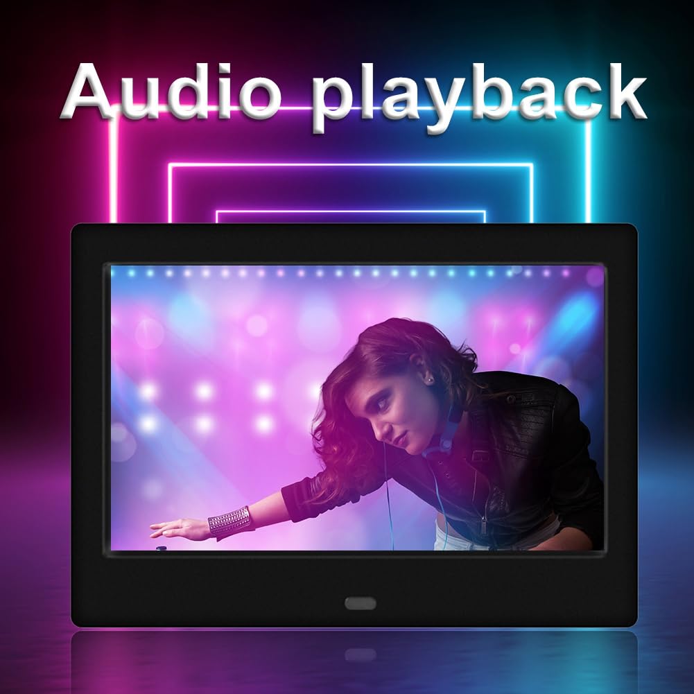 de Fotos Digital HD de 7 Pulgadas 800x480 LED Álbum de Fotos Electrónico Inteligente de Fotos LCD con Control Remoto-Enchufe Europeo B