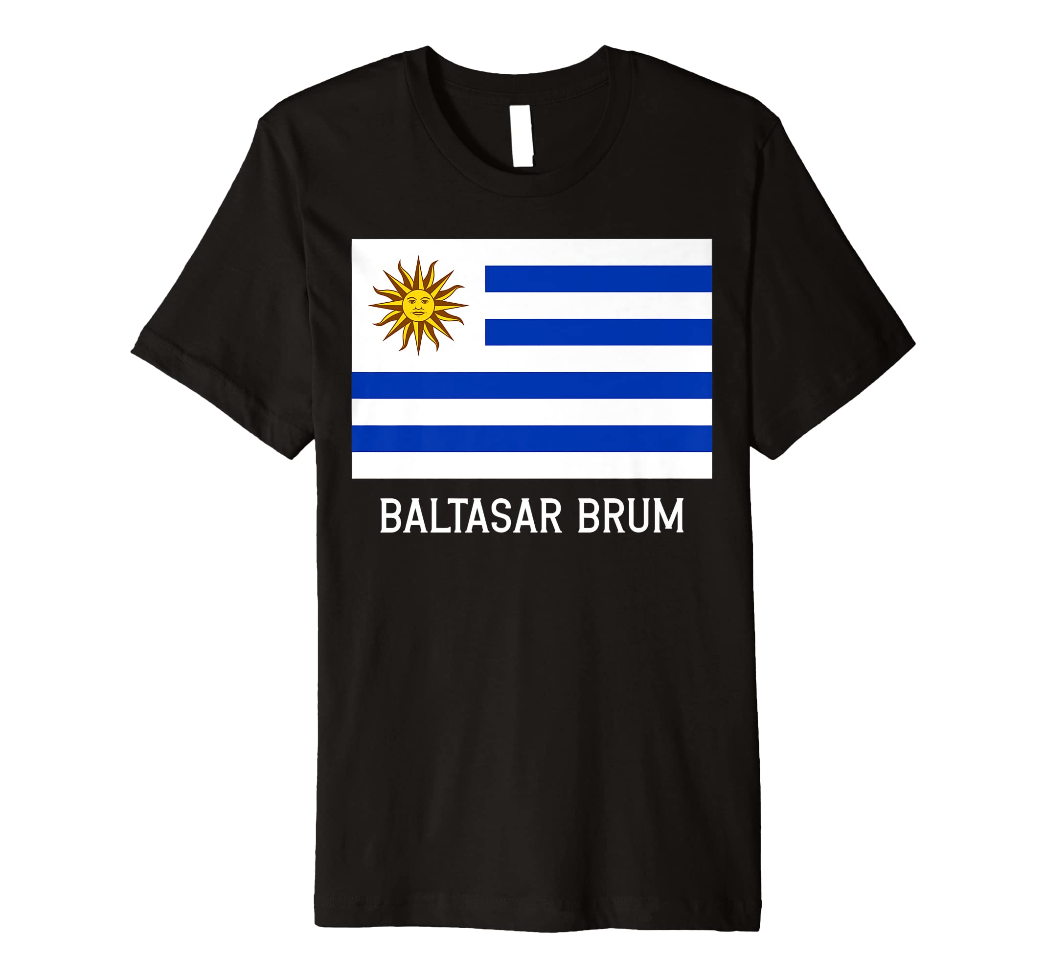 Uruguay Hispanic HeritageBaltasar Brum Uruguay Flag Emblem Escudo Bandera Crest Premium T-Shirt