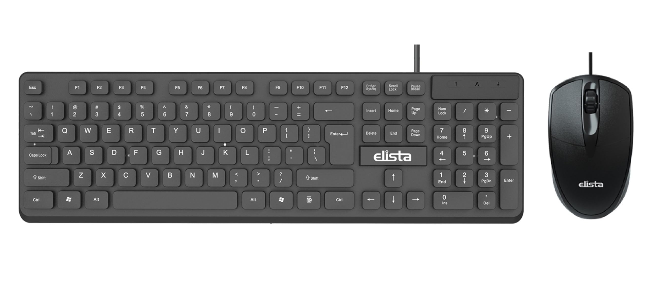 Elista Wired USB Keyboard and Mouse Combo | USB Mouse1000 DPI | 104 Keys Membrane Switch | Silent Tactile Feeling Comfortable Switch | Plug and Play| Black (ELS WK-714)-image-43