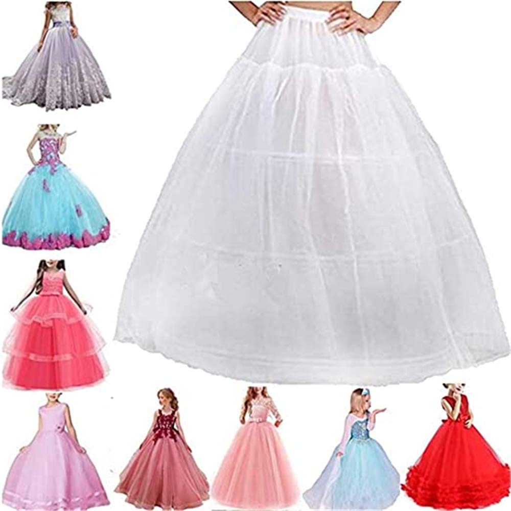 Buy Petticoat for Girl Kids 3 Hoops Wedding Flower Girl Dress Long