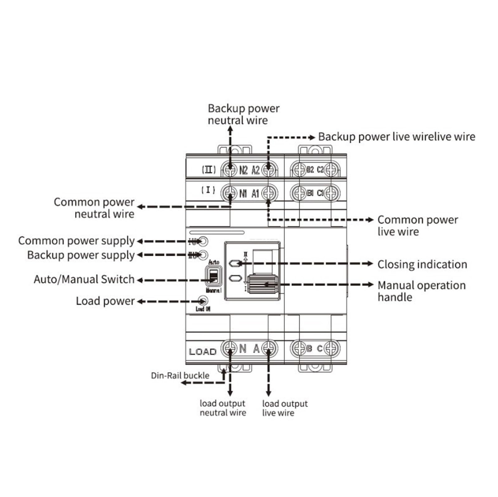 Commutateur de transfert automatique à double puis G2R Din Rail 2P 4P ATS double puissance commutateur de transfert automatique commutateurs électriques alimentation ininterrompue 25A 40 63A ( Size :