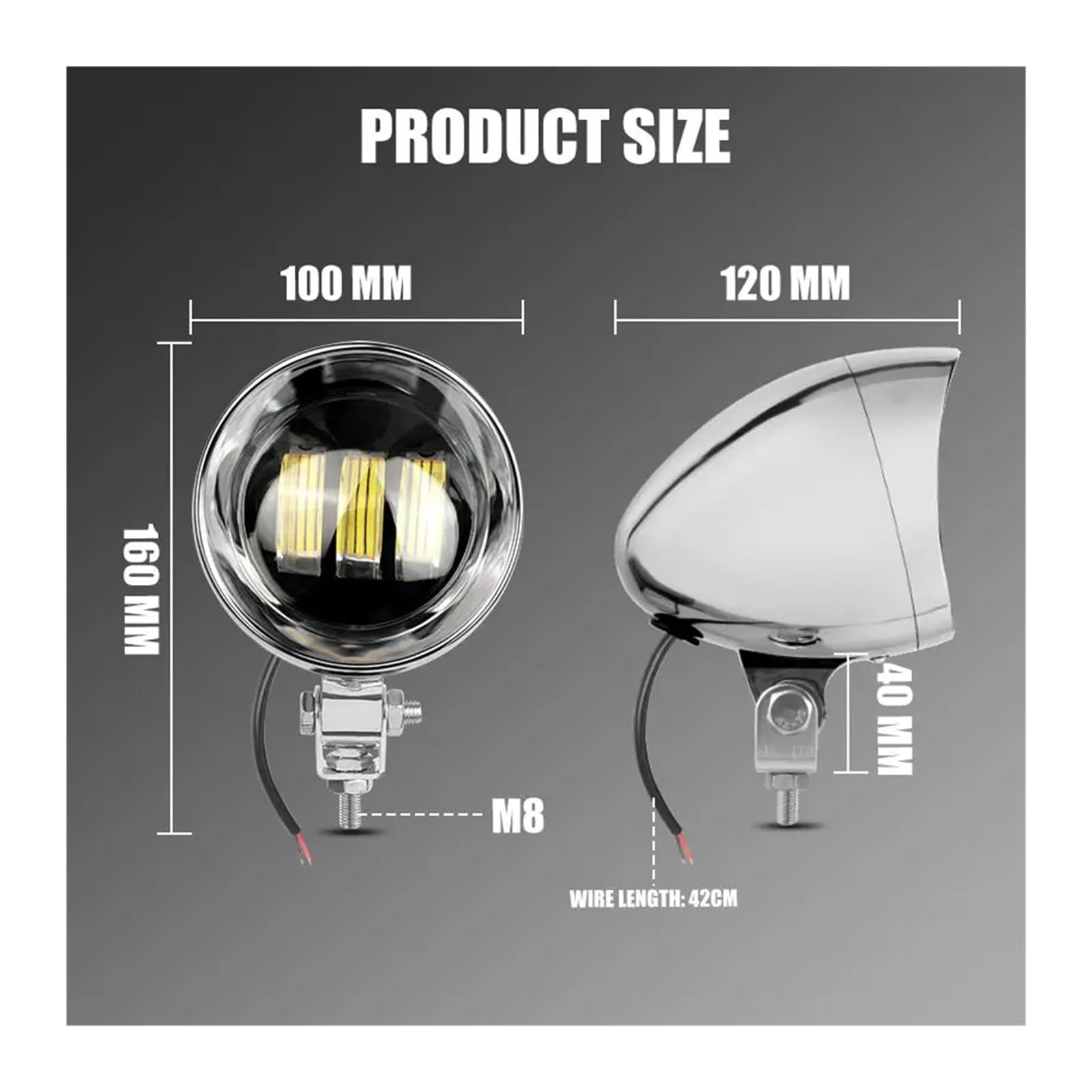 Feux De Croisement pour Suzuki pour Chopper Moto LED Spot Driving Light Phare Bicolore Lampe Auxiliaire Spot pour ATV Scooter Moto Feu Antibrouillard(2 pièces)
