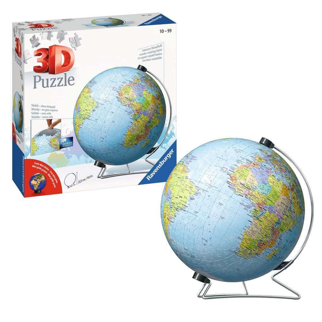 Ravensburger 3D Puzzle 11159 - Puzzle-Ball Globus in Deutscher Sprache - 540 Teile - Puzzleball Globus für Erwachsene und Kinder ab 10 Jahren