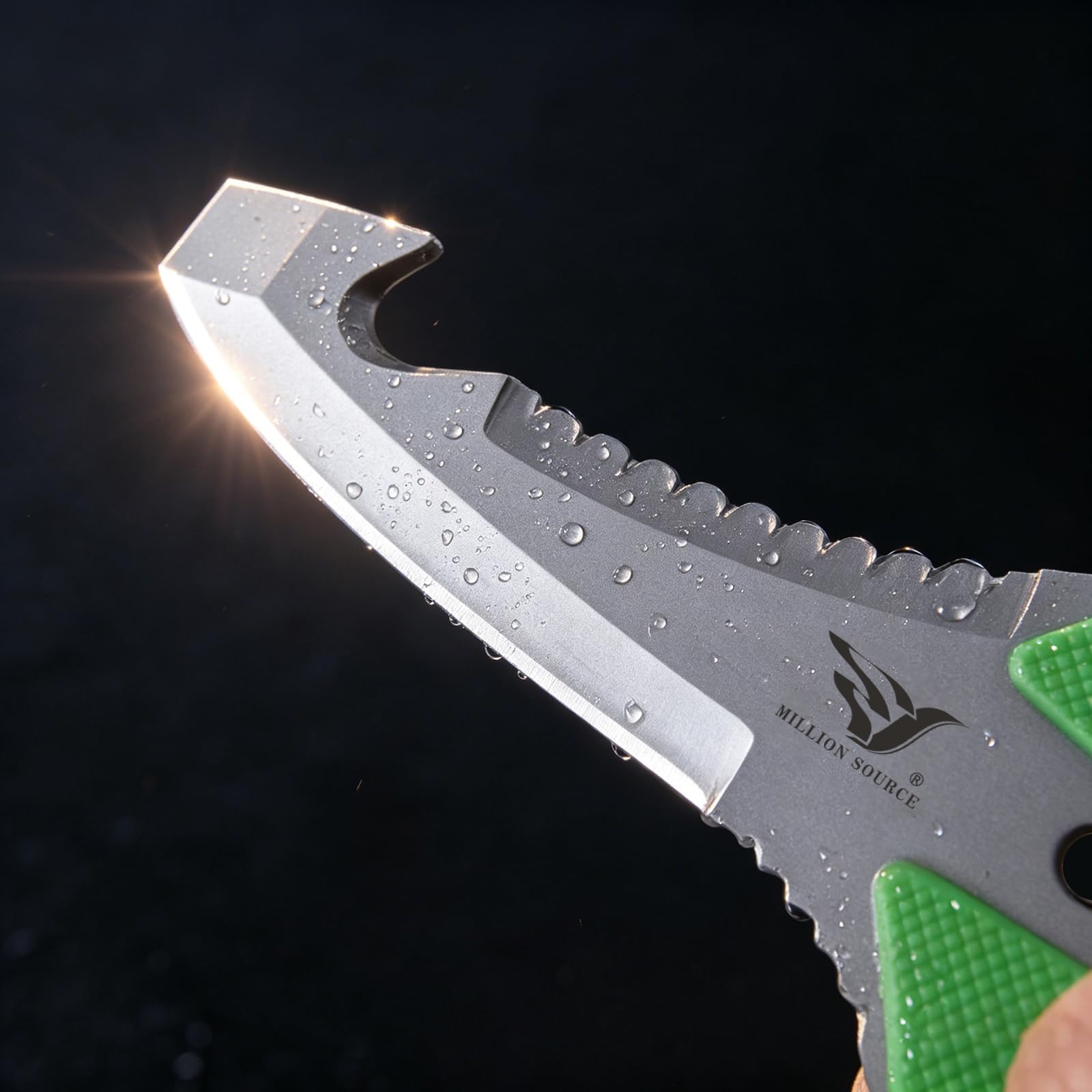 Tauch-Outdoor-Rettungsmesser - Mit Sägezacken, Leuchtgriff, Schraubendreher, Seilenhacker & mehr - Ideal für Tauchen, Überleben & Notfälle