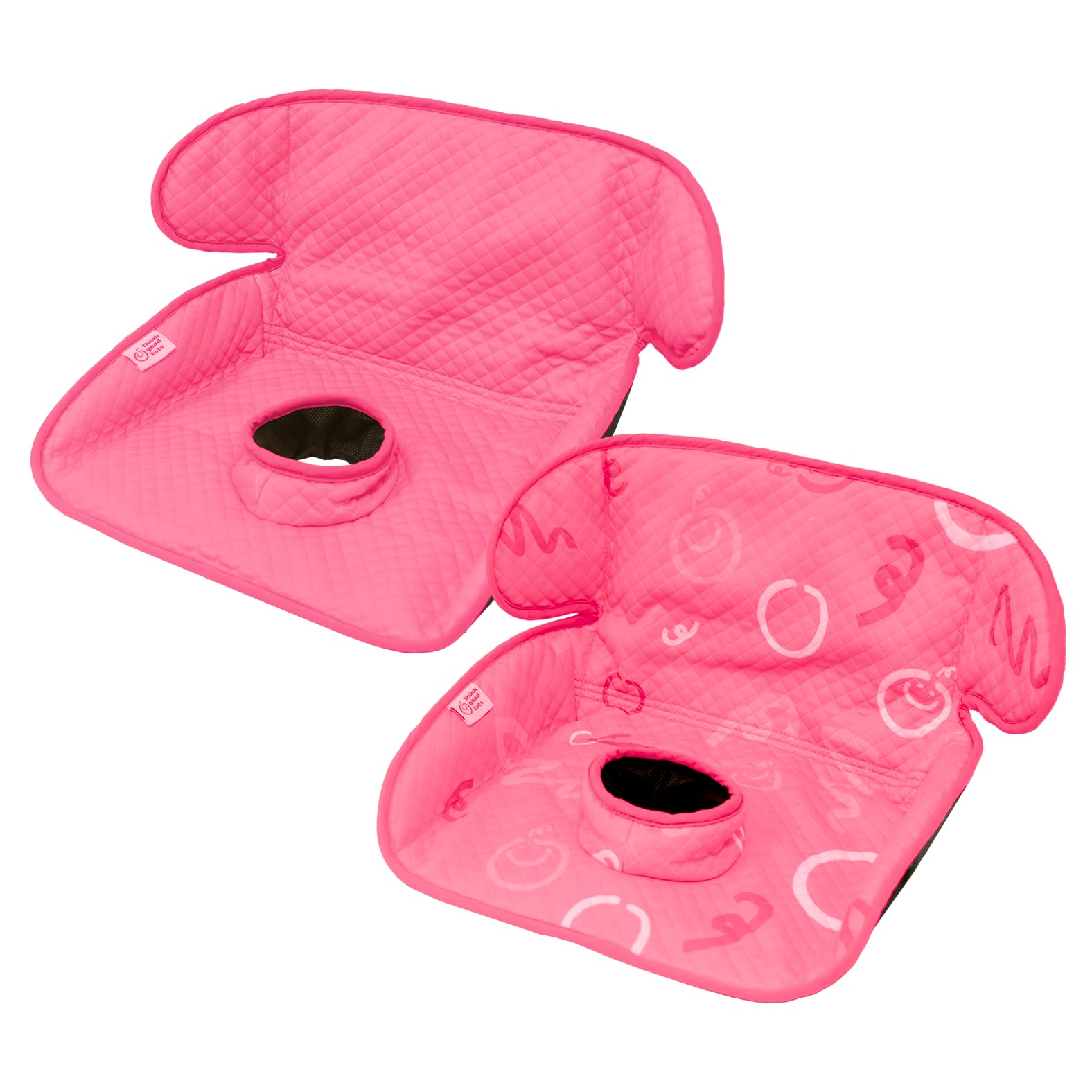 THINK GOOD TOTS Pink Piddle Pad 2-Pack – Waterproof Car Seat & Stroller Protector for Potty Training Toddlers & Babies, Machine Washable, Anti-Slip Backing, Universal Fit
