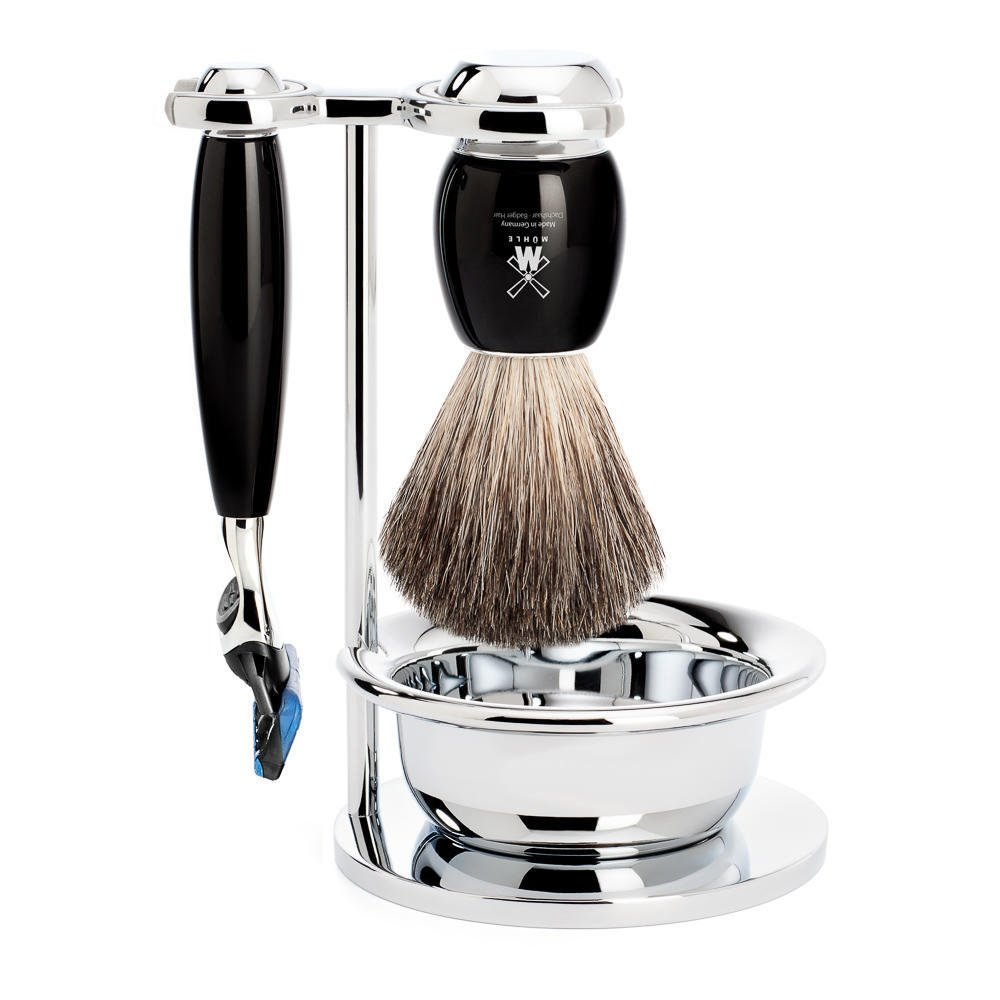 SET COMPLETO DA BARBA VIVO MUHLE RASOIO FUSION PENNELLO TASSO