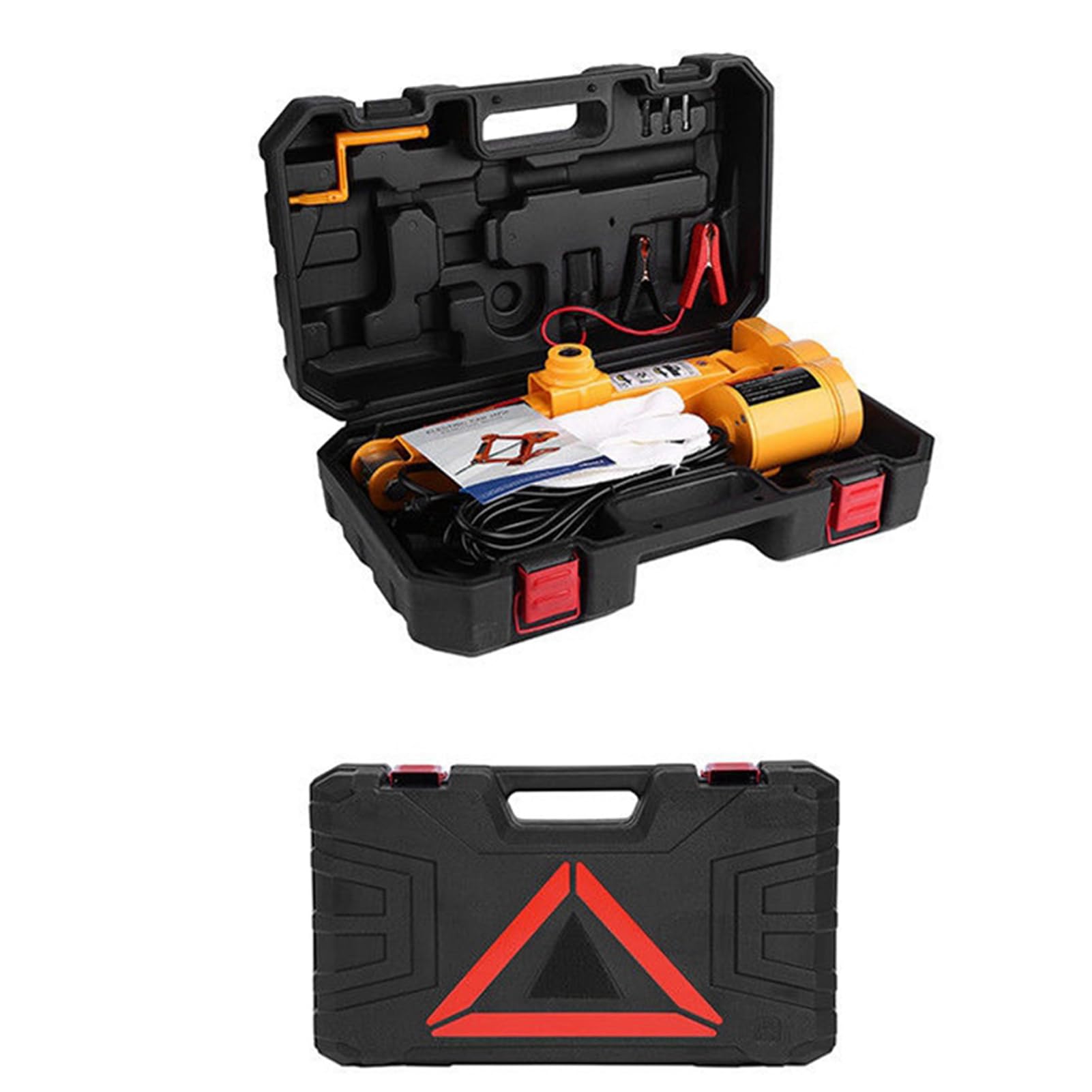 Generic Cric di Sollevamento Elettrico Compatto Portatile capacità 2T per Pneumatici di Emergenza su Strada per Auto Jack Automatico da 12 V per Garage e Attrezzature di Emergenza