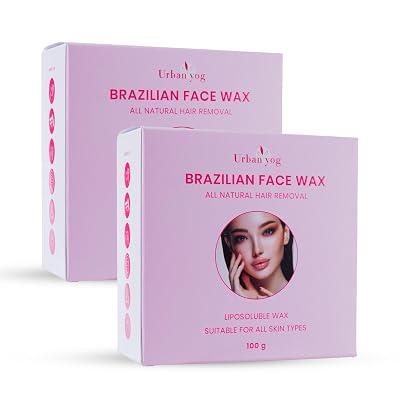 Urban Yog Brazilian Face Wax/Katori Wax for Women 100g (Pack of 2) | India’s 1st Liposoluble Stripless Wax | Pan with Ha