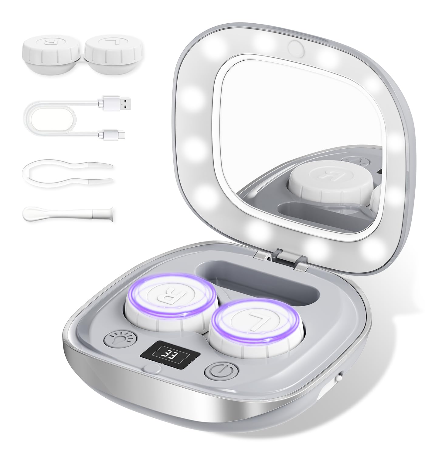 Ultrasonic Contact Lens Cleaner Machine Portable with 3 Smart Cleaning Modes, Ideal for Home and Travel