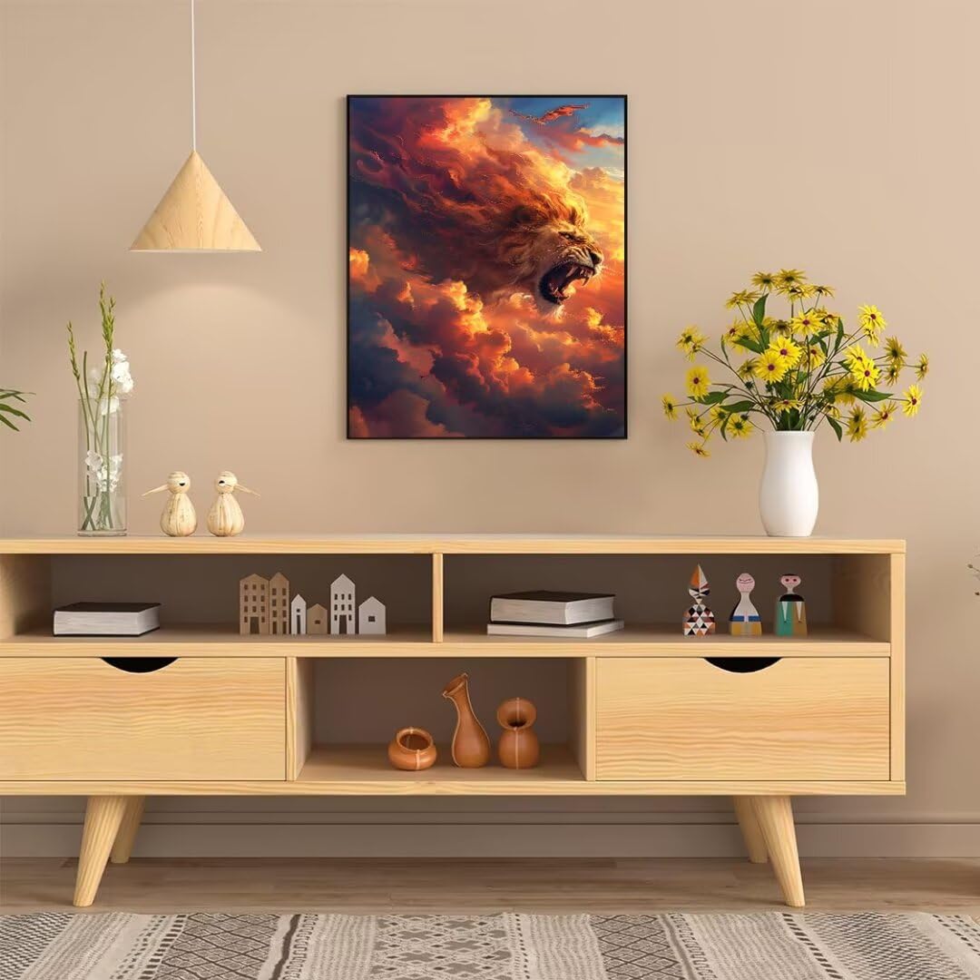Pintura por Numeros Nube de león Pintar por Numeros Adultos Niños, DIY Paint by Number Kit con Pinceles y Pinturas Acrilicos, Cuadros por Numeros, Decoración para el Hogar (Sin Marco) 100x70cm w-4112