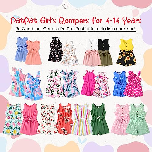 Patpat Girls One-Piece Romper Sleeveless Halter Romper Cute Strap Jumpsuit With Colorful Unicorn Print, Tie-Dye, 10-11 Years #TOP6