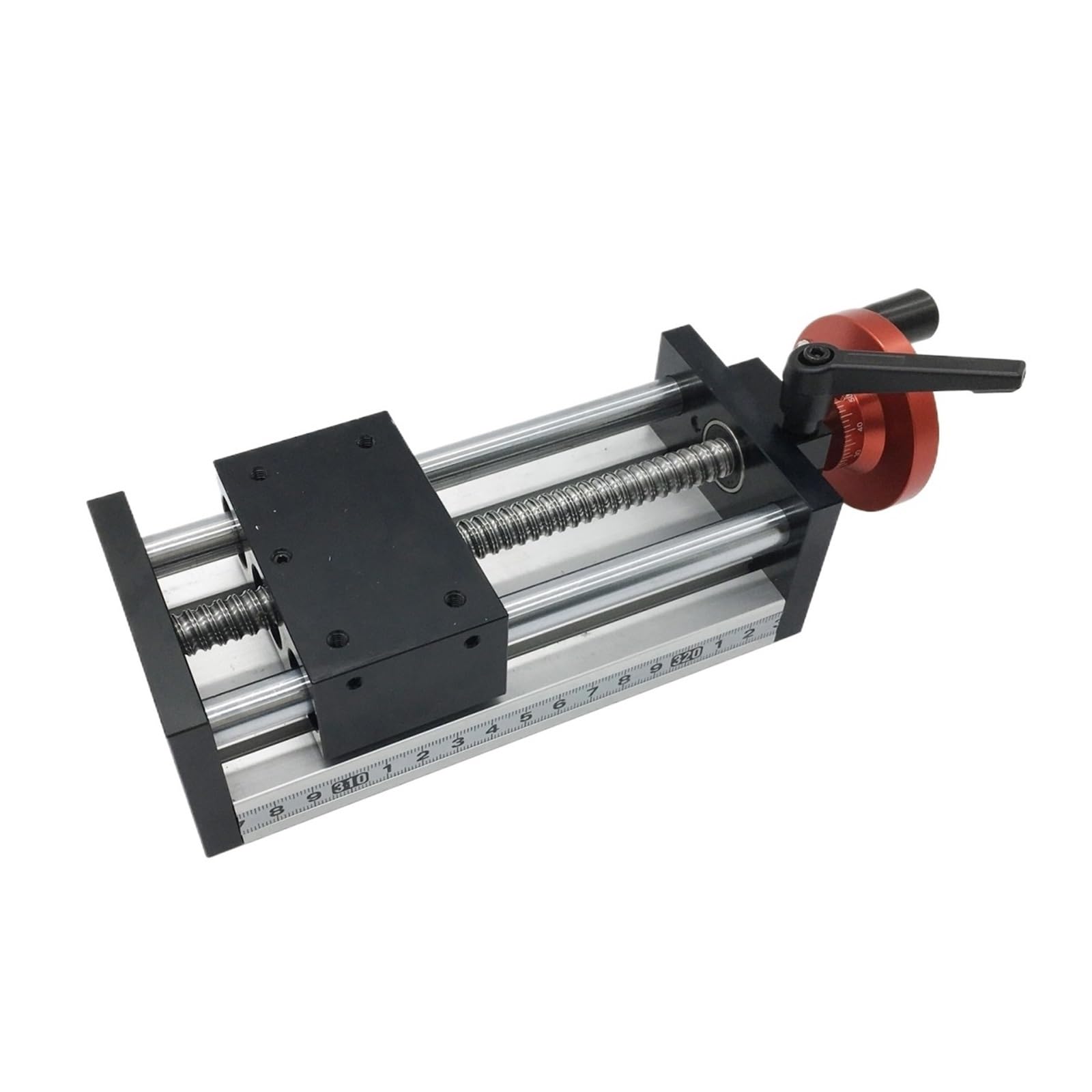 Dual Optical Axis Manual Sliding Table Rail Guide SFU1605 Ball Screw 50-500MM Stroke Manual Workbench Linear Guide Optical Axis Stage Manual Sliding Table(350MM Stroke)