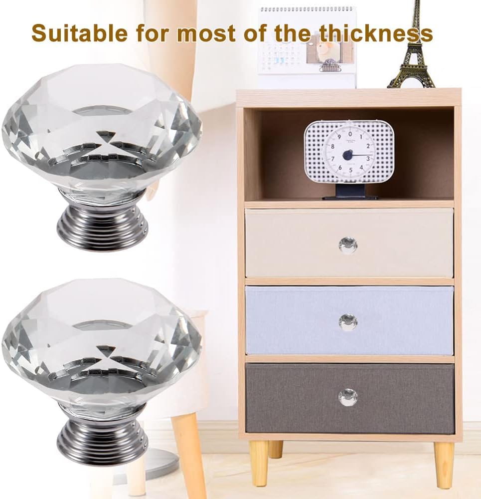 Crystal Glass Cabinet Knobs - 2 Pack -3
